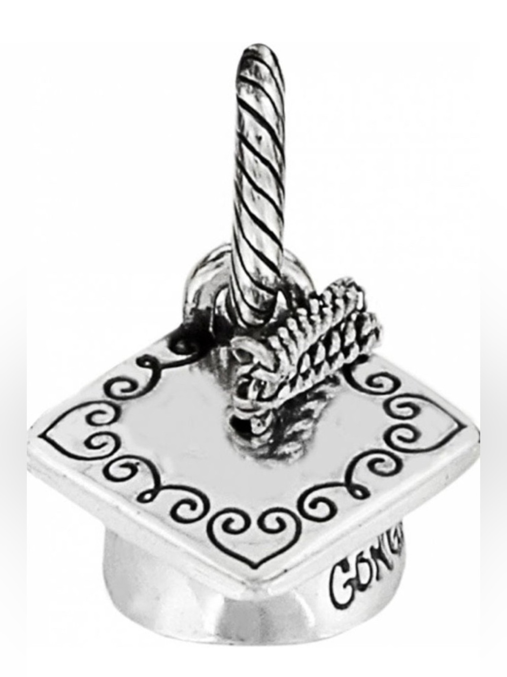Brighton Graduation Cap with Tassel Silver Plated Bracelet or Necklace Charm